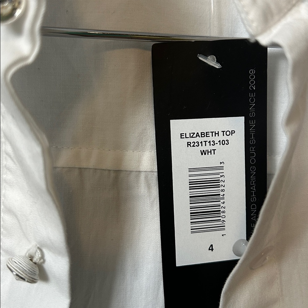 Sachin + Babi Elizabeth Top - White White Shirt Jacket size 4 - Picture 9 of 16